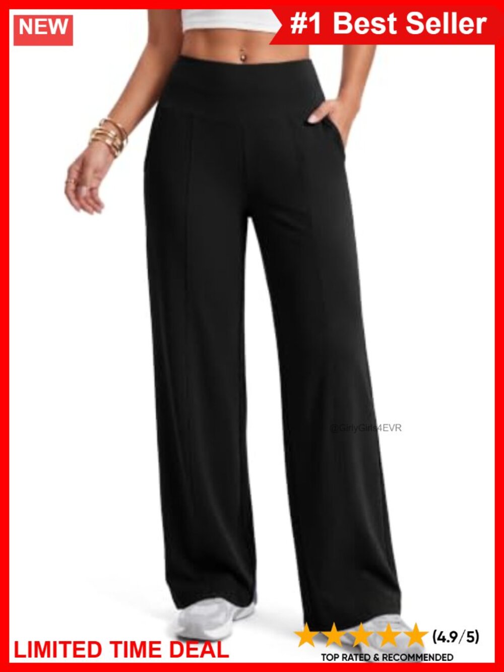 Wide Leg Yoga Pants High Waist Tummy Control Side Pockets Modal Blend